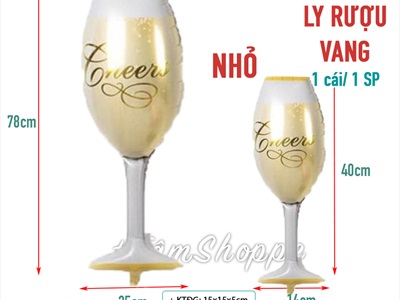Bong bóng kiếng chai rượu champagne ly bia trang trí tiệc BBK-BR-01